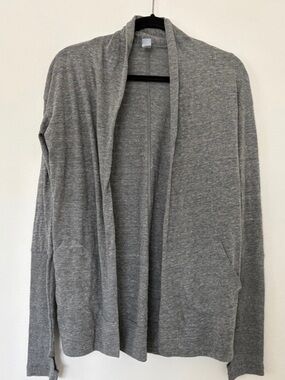 Alternative Apparel Heathered Gray Open Front Cardigan Side Slant Pockets